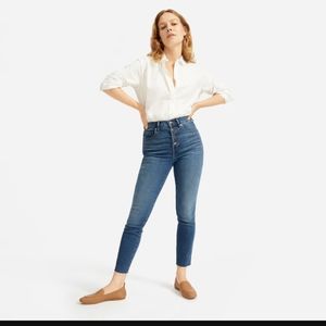 NWT Everlane Authentic Stretch High-Rise Skinny Button Fly, 26 Ankle